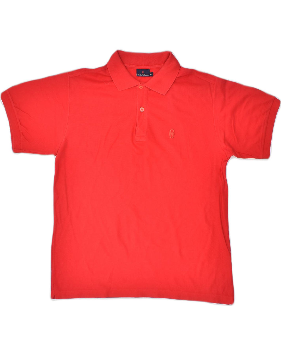 CONTE OF FLORENCE Mens Loose Fit Polo Shirt IT 46 Small Red Cotton | Vintage | Thrift | Second-Hand | Used Clothing | Messina Hembry 