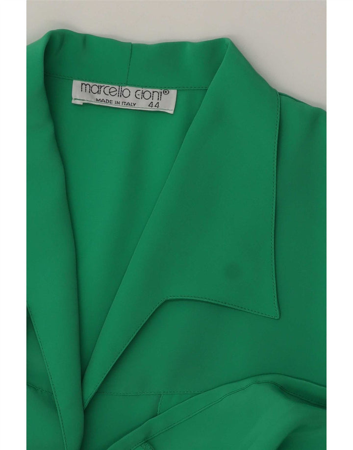 Marcello Cioni Womens Short Sleeve Shirt Blouse IT 44 Medium Green