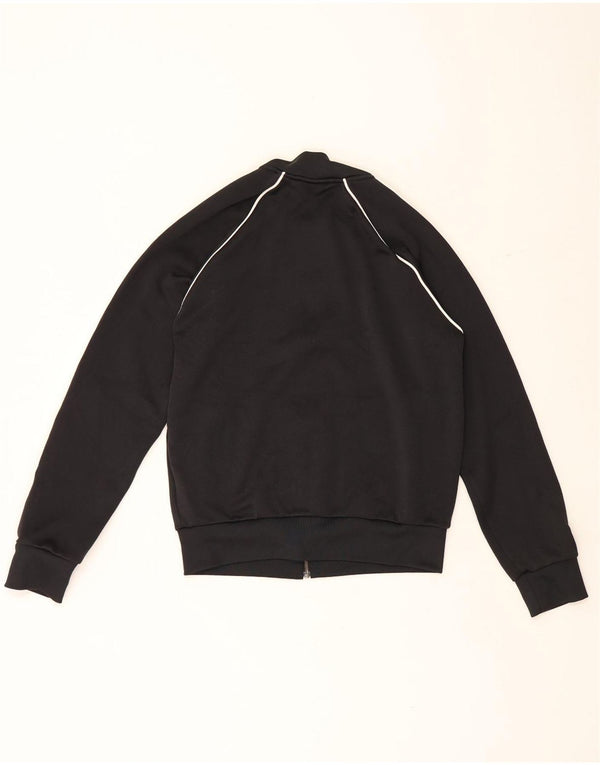 Adidas Womens Tracksuit Top Jacket UK 14 Medium Black Polyester
