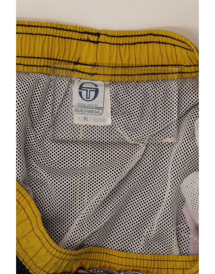 Sergio Tacchini Badeshorts til mænd XL Marineblå Colourblock Polyamid