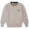FRED PERRY Boys Crew Neck Jumper Sweater 7-8 Years White Cotton