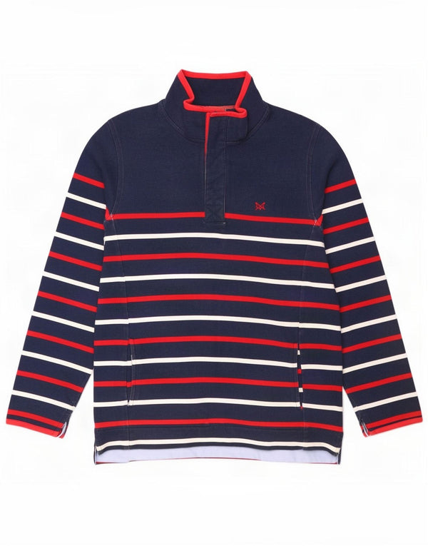 Crew Clothing Womens Sweatshirt Jumper UK 14 Large Navy Blue Striped