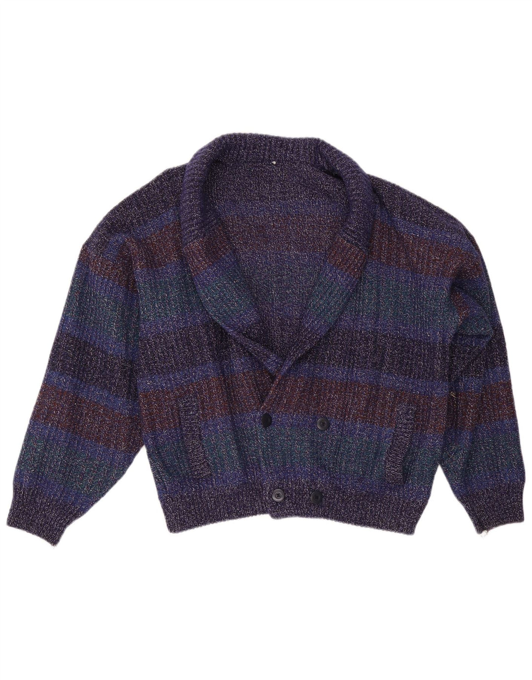 Vintage Mens Cardigan Sweater IT 52 Large Multicoloured Flecked Wool