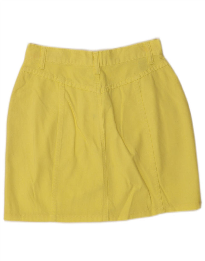 Benetton Womens Mini Skirt IT 40 Small W26 Yellow Cotton