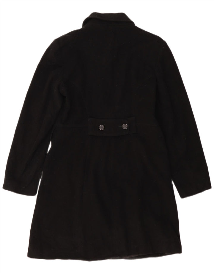 Zara Womens Overcoat EU 40 Medium Black Wool