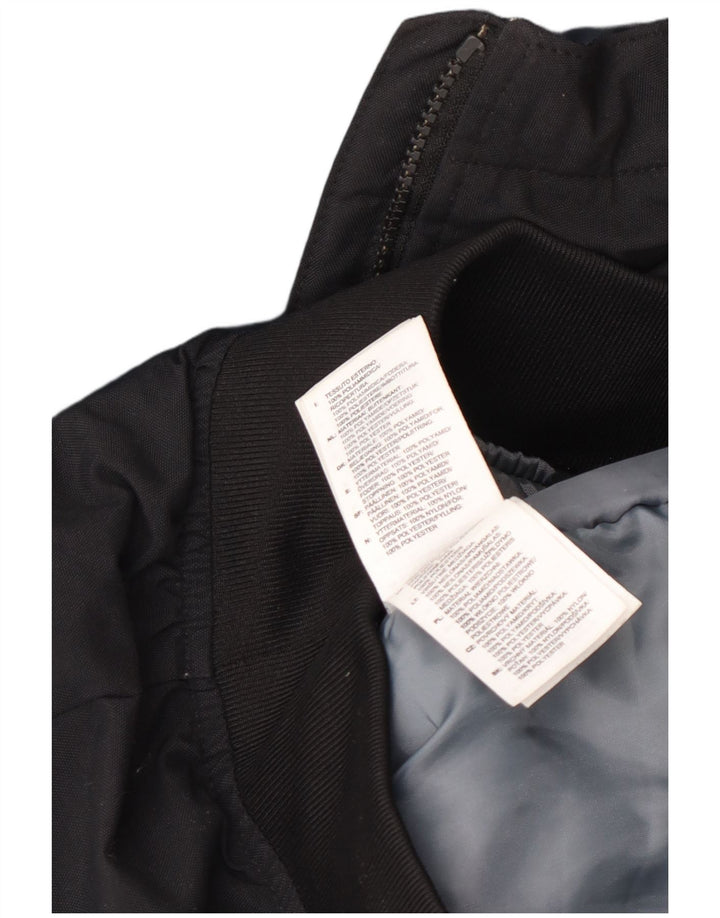 Adidas Mens Hooded Bomber Jacket UK 36 Small Black Polyester