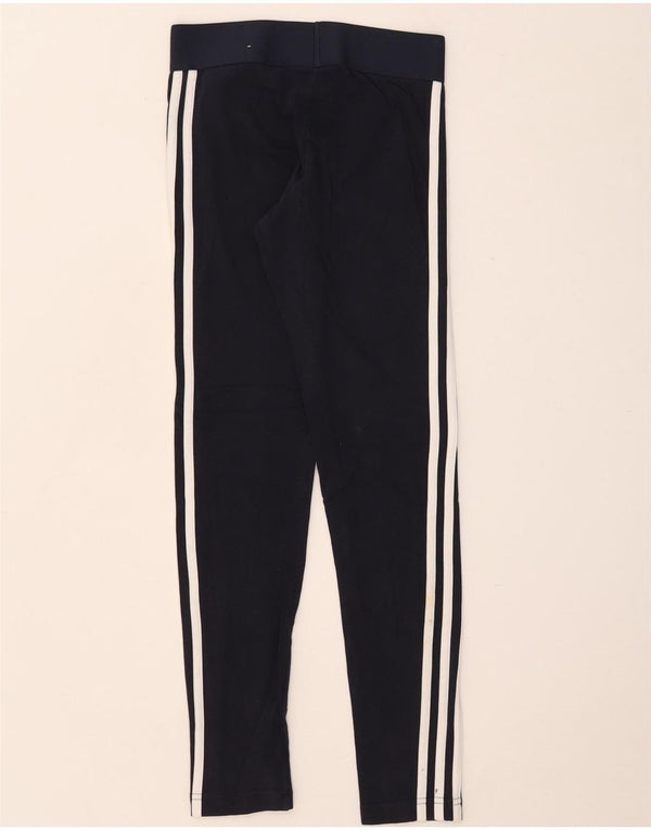 Leggings Adidas Donna UK 4/6 XS Blu Navy Cotone