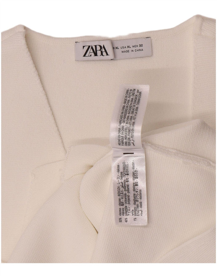 Zara Womens Waistcoat UK 18 XL White Viscose