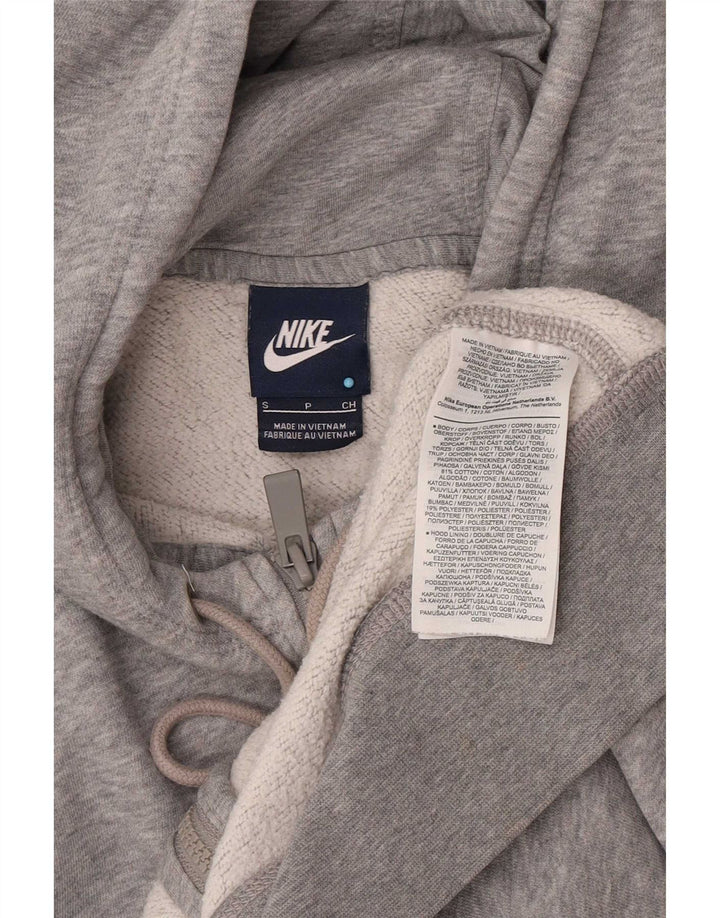 Nike Mens Zip Hoodie Sweater Small Grey Flecked Cotton