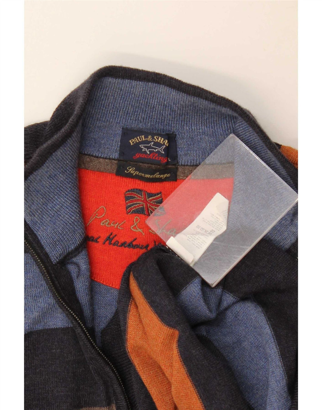 Paul & Shark Mens Yachting Zip Neck Jumper Sweater Large Multicoloured