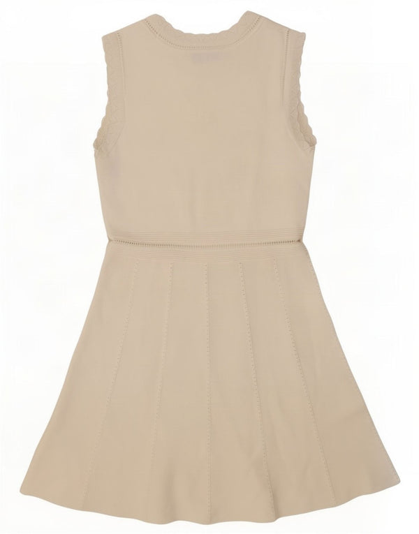 Zara Ärmelloses Swing-Kleid für Damen, UK 14, großes weißes Polyamid