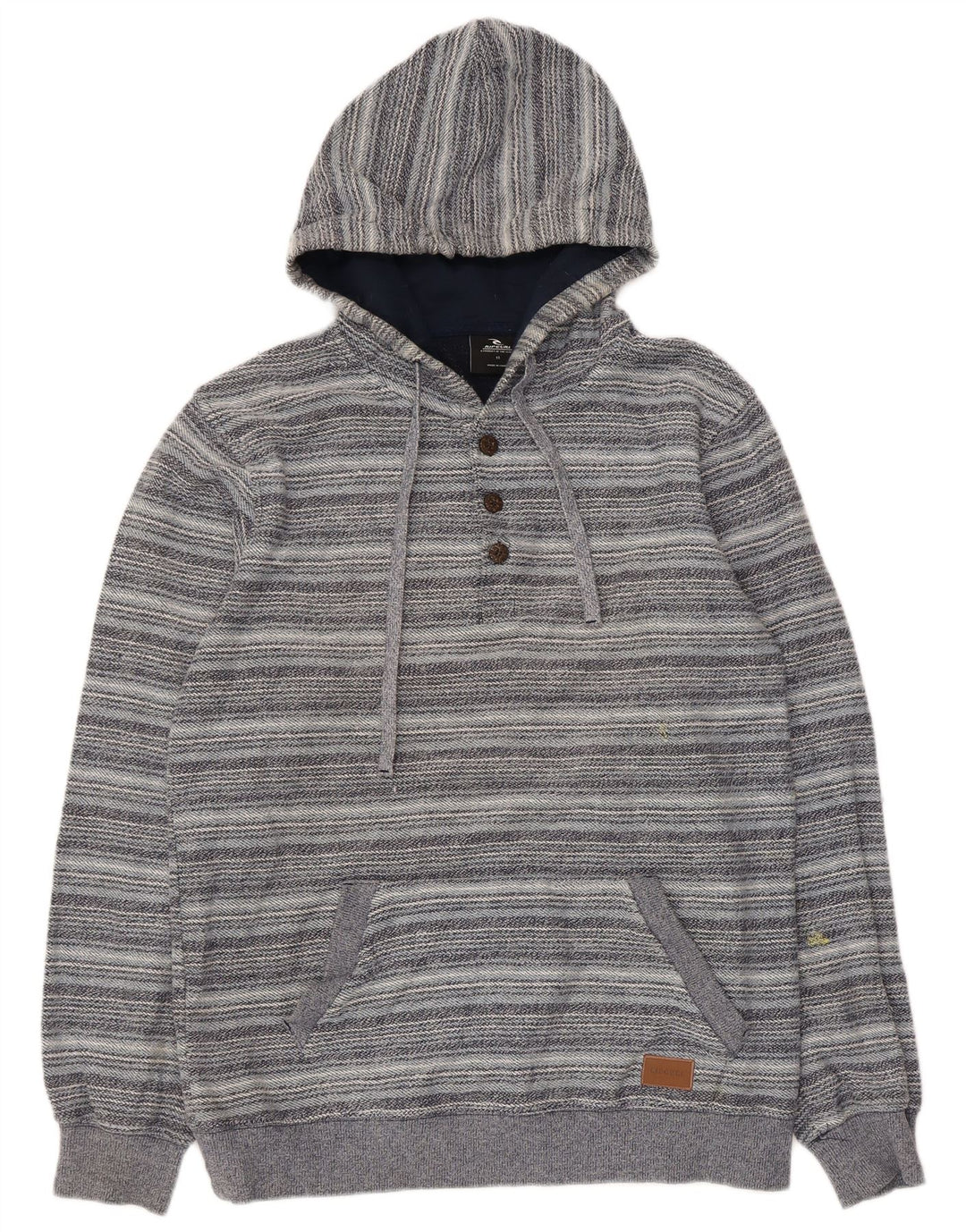Rip Curl Womens Jumper Sweater UK 14 Large Grey Pinstripe
