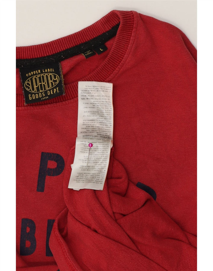 SUPERDRY Grafisk T-shirt top til mænd, stor rød bomuld