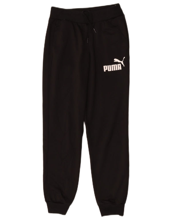 Puma Jungen Trainingshose mit Grafik, Jogger, 11–12 Jahre, schwarzes Polyester