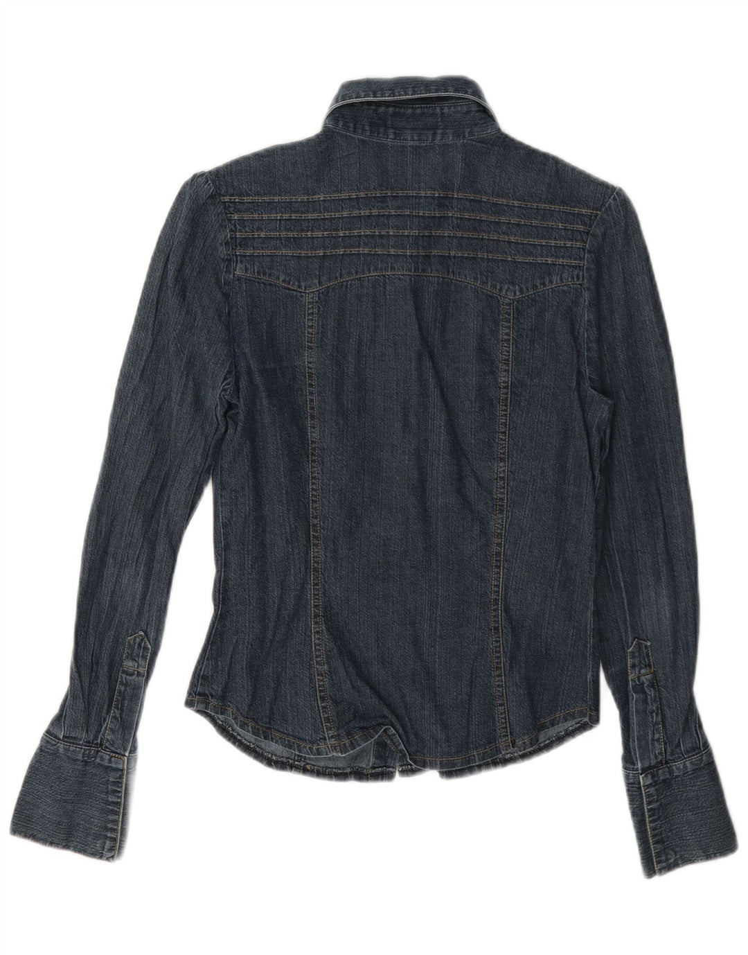 Oasis Womens Denim Shirt UK 8 Small Navy Blue Cotton