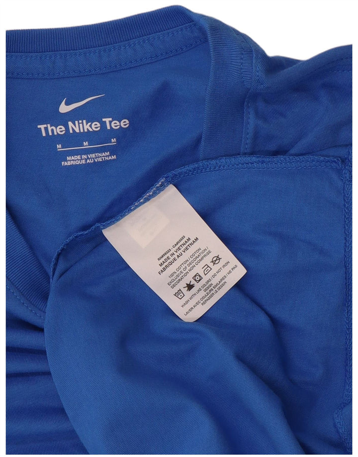 Nike Top grafico da uomo a maniche lunghe in cotone blu medio