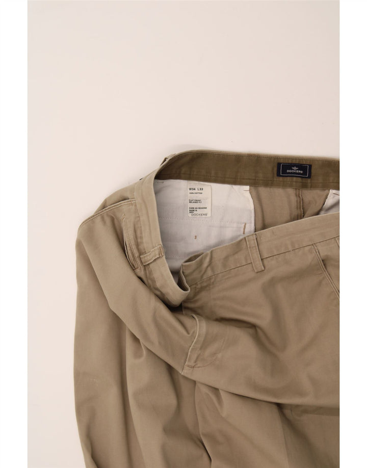 DOCKERS Womens Relaxed Fit Chino Trousers W34 L32 Beige Cotton Vintage Dockers and Second-Hand Dockers from Messina Hembry 