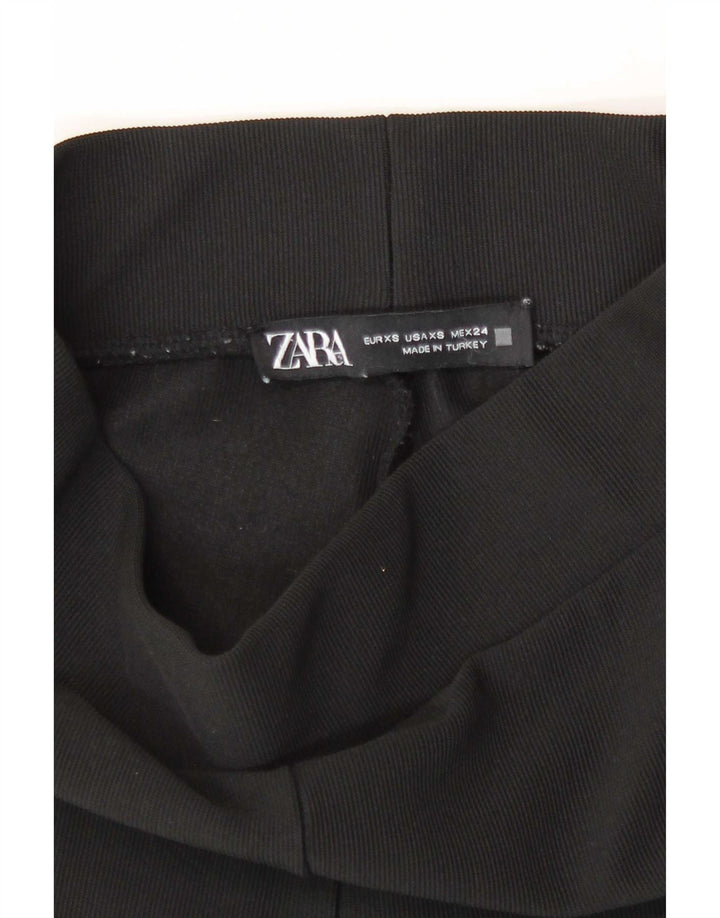 Zara Womens Flare Leggings UK 4 XS Black