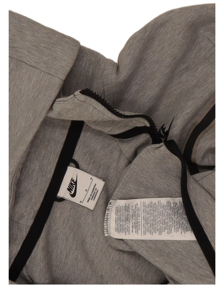 Nike Mens Zip Hoodie Sweater Medium Grey Flecked Cotton