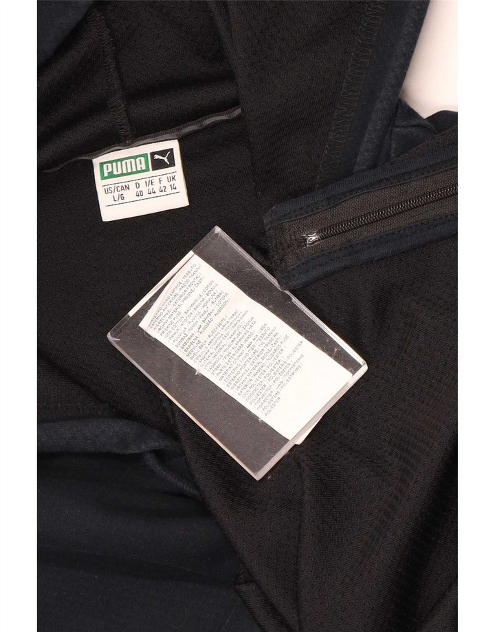 Puma Womens Graphic Hoodie Jumper UK 14 Large Black Polyester