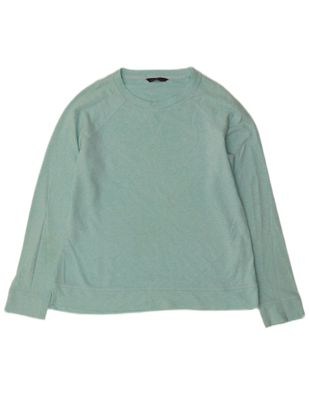 MARKS & SPENCER Womens Sweatshirt Jumper UK 12 Medium  Blue Flecked Cotton