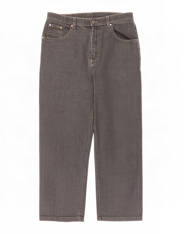 Marks & Spencer Womens Cropped Jeans UK 14 Medium W30 L25 Grå Bomuld
