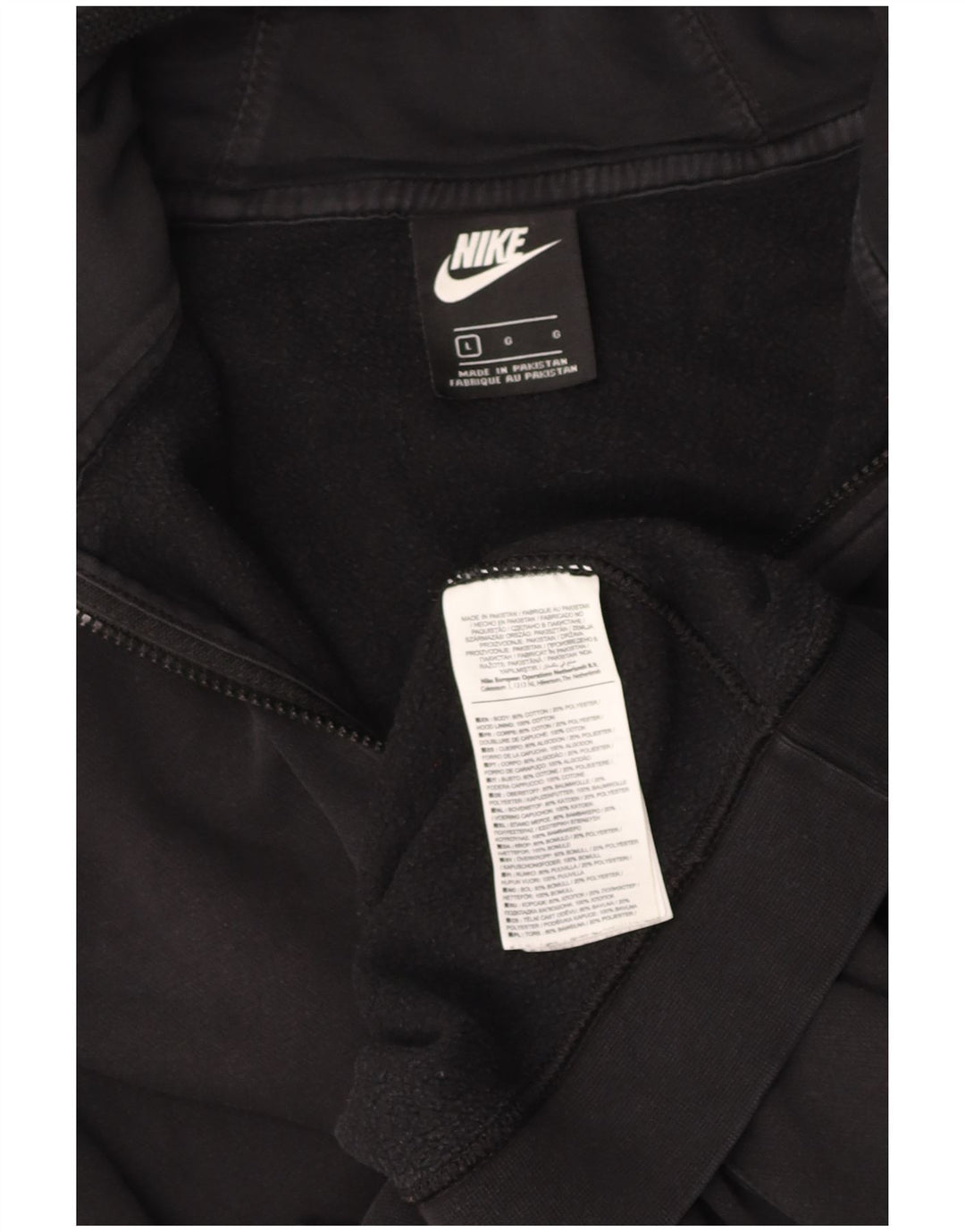Suéter masculino NIKE Grant Fit Zip com capuz grande algodão preto