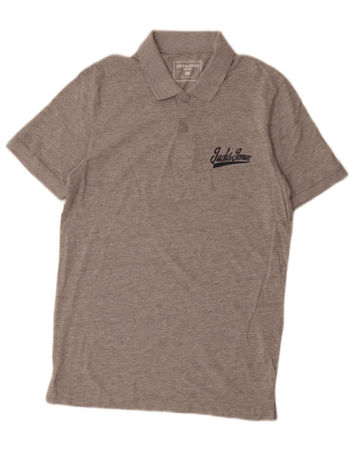 Jack & Jones Mens Polo Shirt Small Grey Cotton