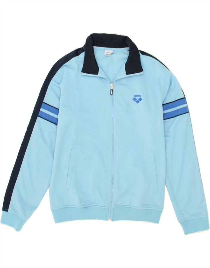 ARENA Boys Tracksuit Top Jacket 13-14 Years Blue Colourblock Polyester Vintage Arena and Second-Hand Arena from Messina Hembry 