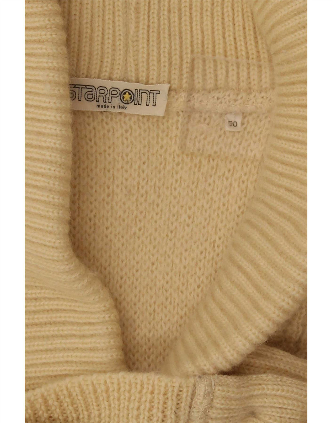 Vintage herre cardigan sweater IT 50 Medium Beige Uld