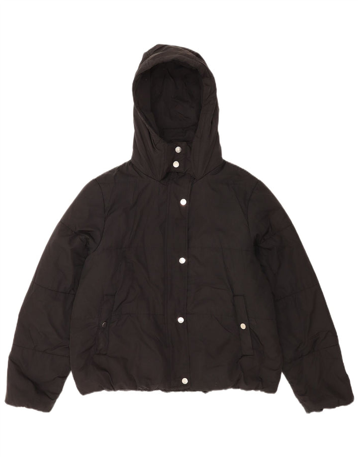 Marks & Spencer Womens Hooded Oversized Padded Jacket UK 14 Large Black