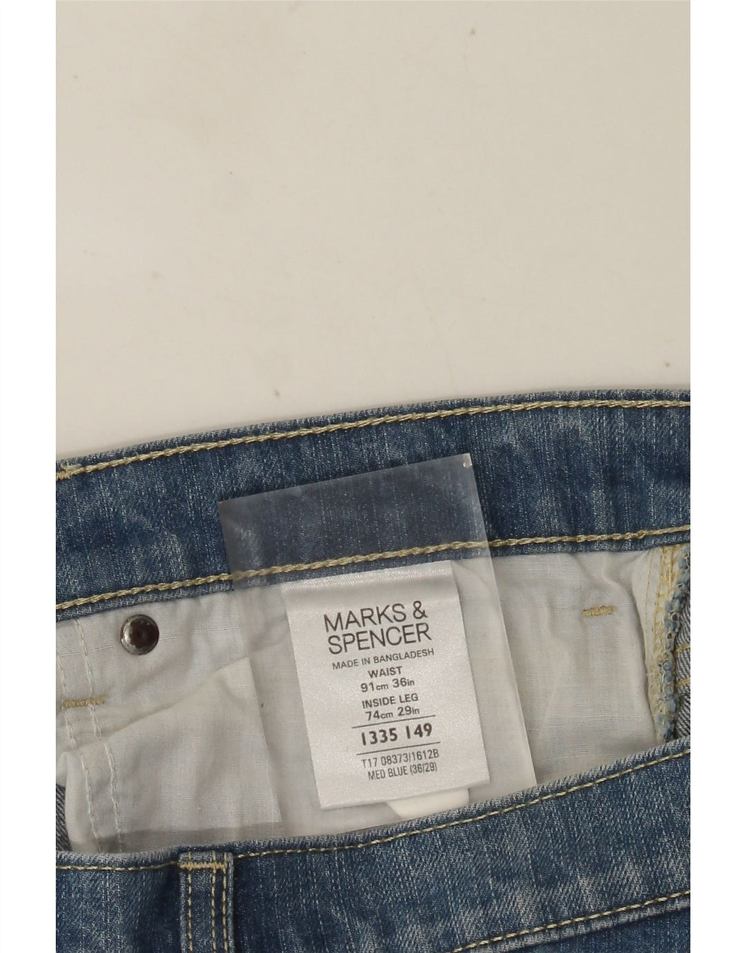 MARKS & SPENCER Mens Blue Harbour Straight Jeans W36 L29 Blue Cotton