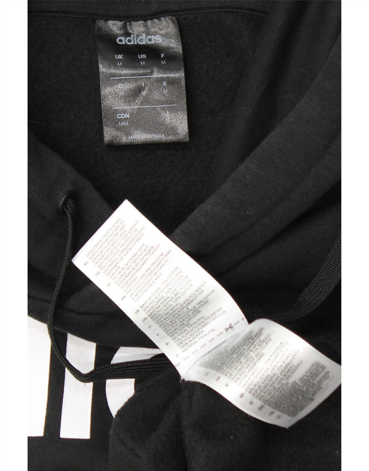 Adidas Mens Graphic Hoodie Jumper Medium Black Cotton