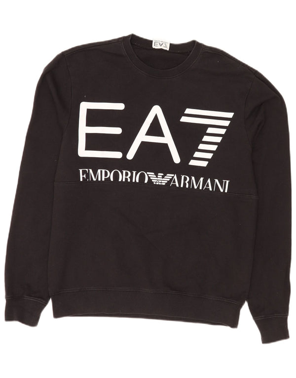 Emporio Armani Mens Graphic Sweatshirt Jumper Small Black Cotton