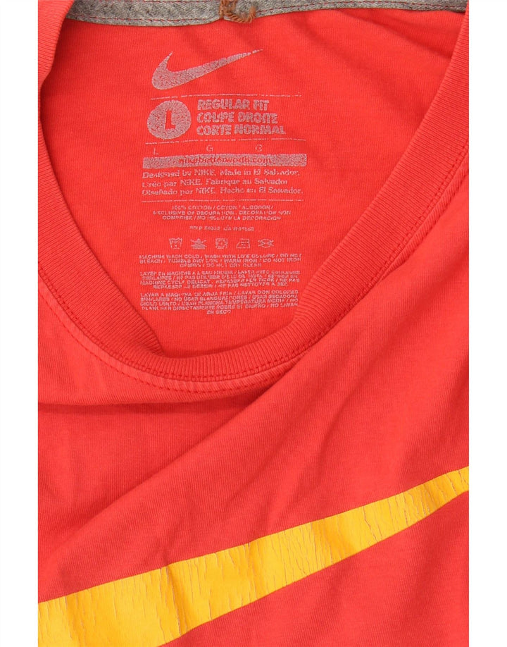 NIKE Mens Regular Fit Graphic T-Shirt Top Large Red Cotton Vintage Nike and Second-Hand Nike from Messina Hembry 