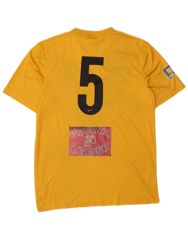Nike Herren Dri Fit Grafik-T-Shirt-Oberteil Mittelgelbes Farbblock-Polyester