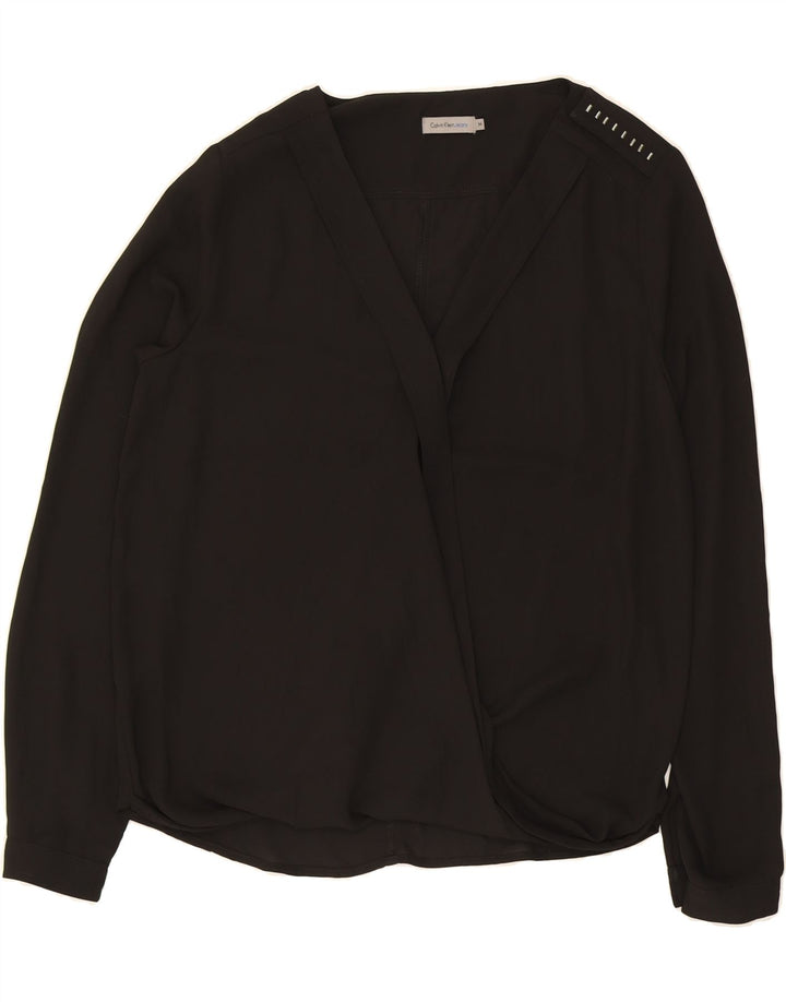 CALVIN KLEIN JEANS Womens Long Sleeve Blouse Top UK 14 Medium Black Vintage Calvin Klein Jeans and Second-Hand Calvin Klein Jeans from Messina Hembry 