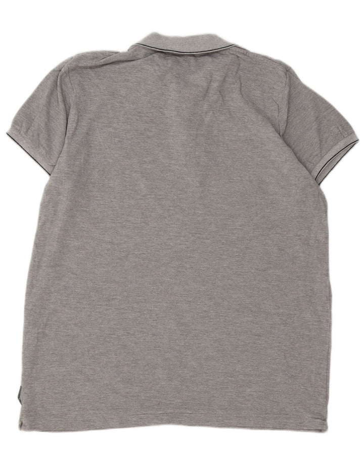 French Connection Mens Polo Shirt XL Grey Flecked Cotton