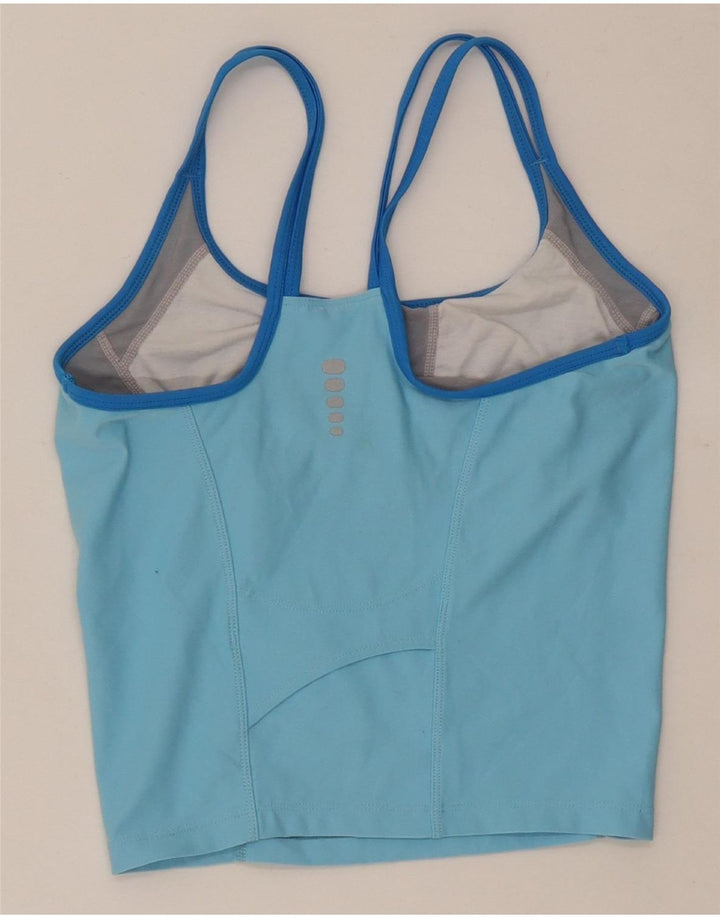 Nike Womens Dri Fit Crop Vest Top US 4/6 Small Blue Colourblock Polyester