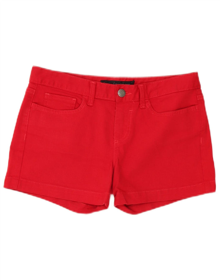 Calvin Klein Womens Denim Shorts W26 Small Red Cotton