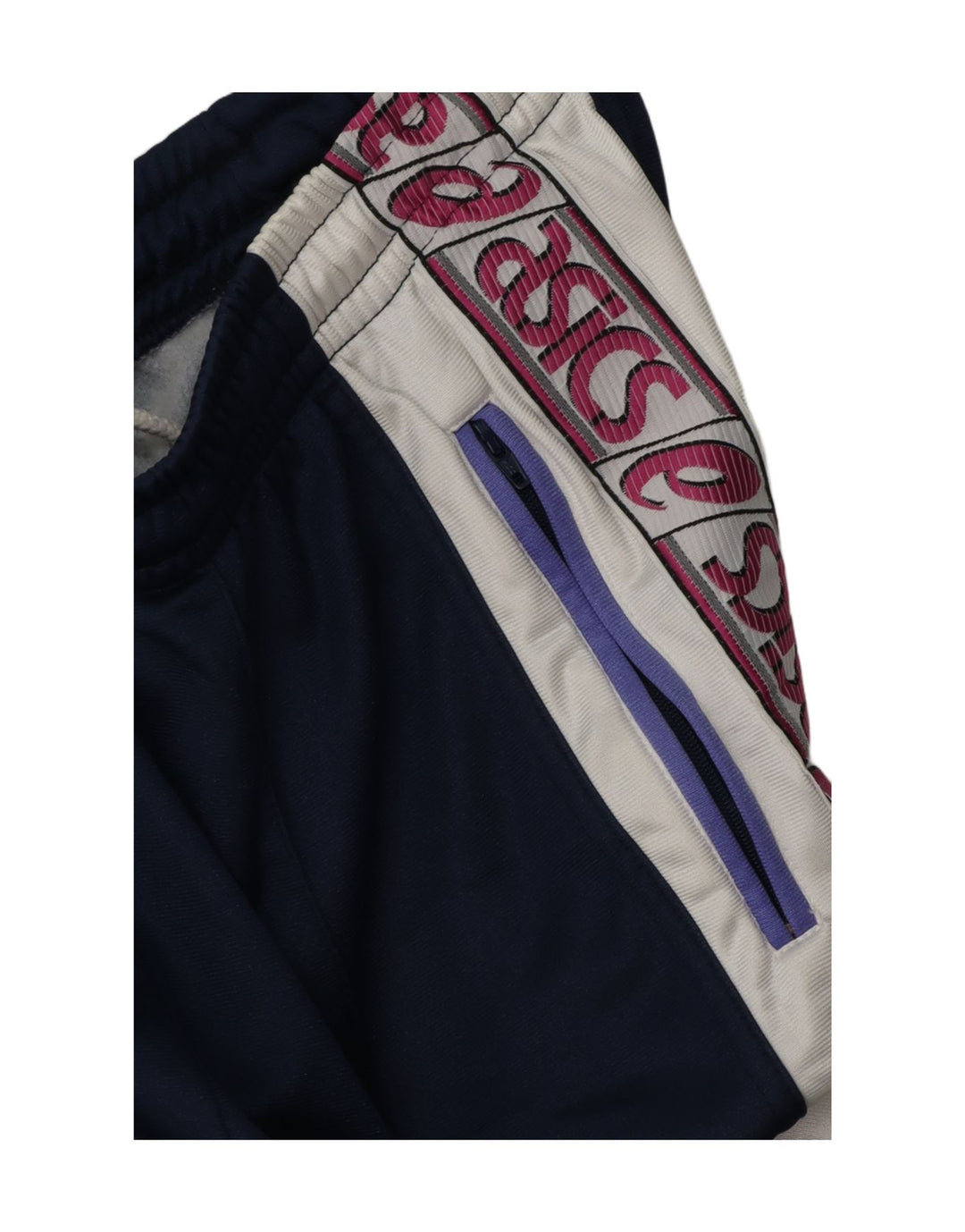 Asics Mens Graphic Tracksuit Trousers Small  Navy Blue Colourblock