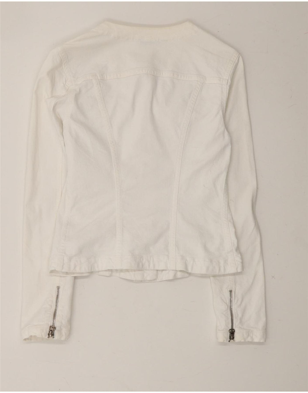 LIU JO Womens Crop Denim Jacket IT 40 Small White Cotton Vintage Liu Jo and Second-Hand Liu Jo from Messina Hembry 