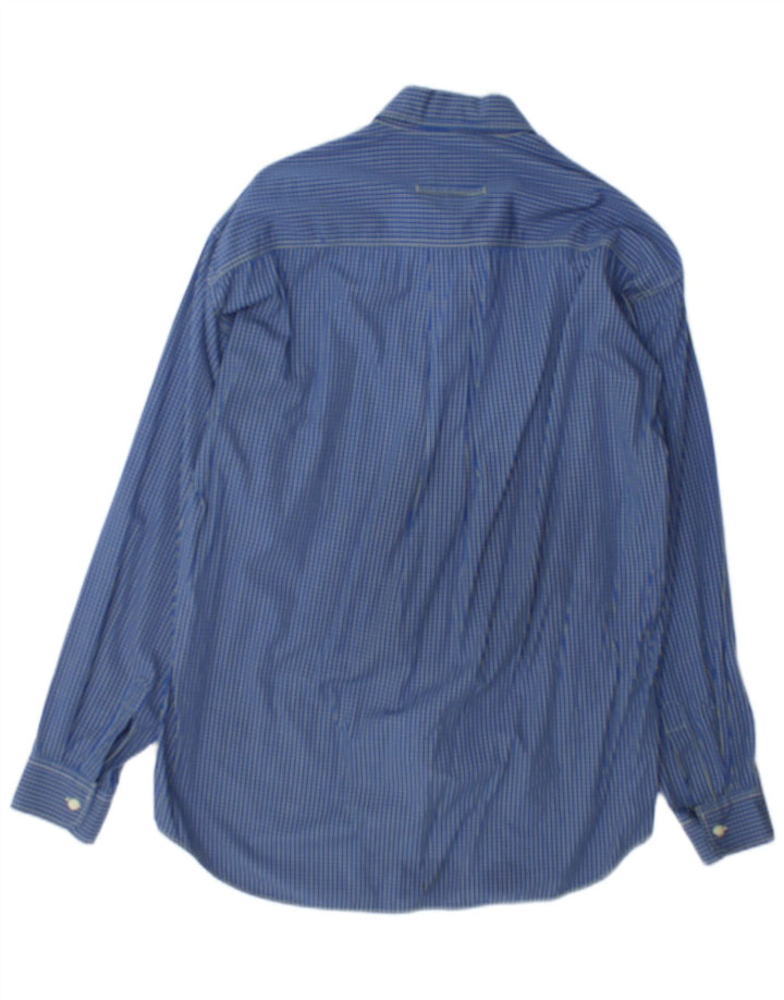 Trussardi Jeans Mens Flannel Shirt Medium Blue Check