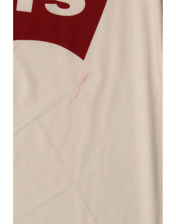 LEVI'S Womens Graphic T-Shirt Top UK 12 Medium Off White