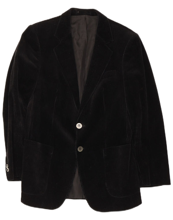 Niedieck Herre 2-knaps Corduroy Blazer Jacket UK 36 Small Black Bomuld
