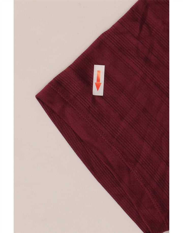Nike Mens Dri Fit T-Shirt Top Large Burgundy Striped Polyester