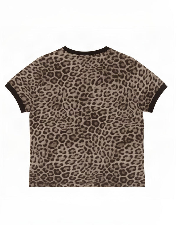T-shirt da donna Puma UK 18 XL grigio cotone con stampa animalier