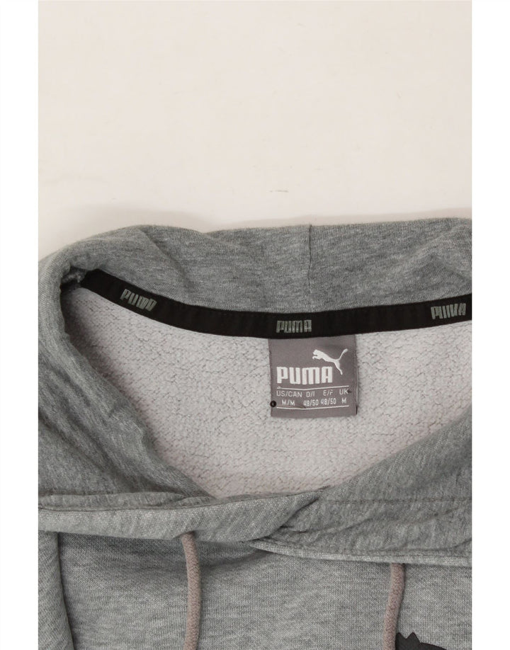 PUMA Mens Graphic Hoodie Jumper Medium Grey Vintage Puma and Second-Hand Puma from Messina Hembry 