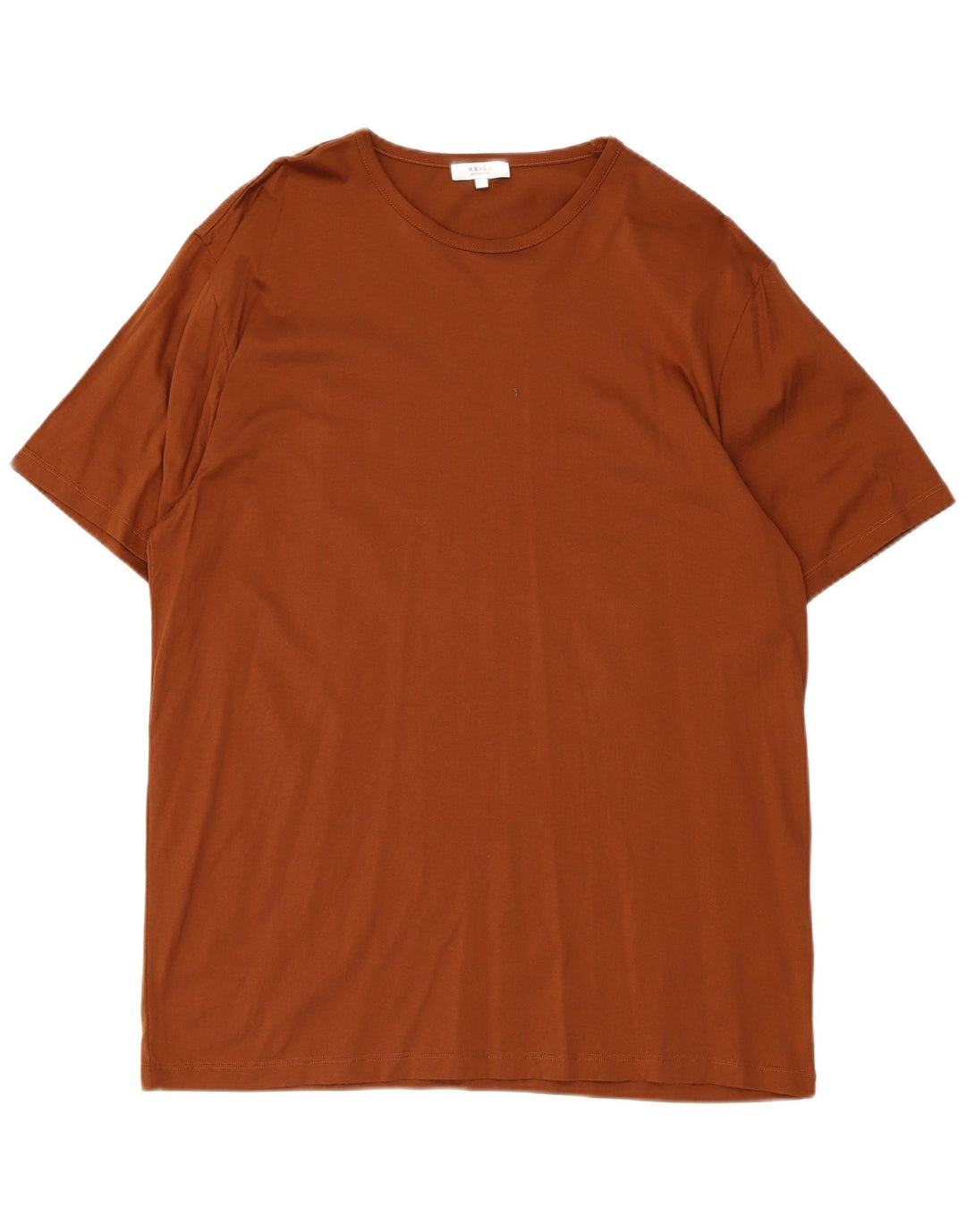 Reiss Mens T-Shirt Top 2XL Brown Cotton