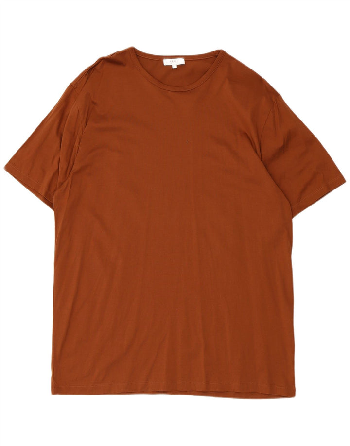 Reiss Mens T-Shirt Top 2XL Brown Cotton